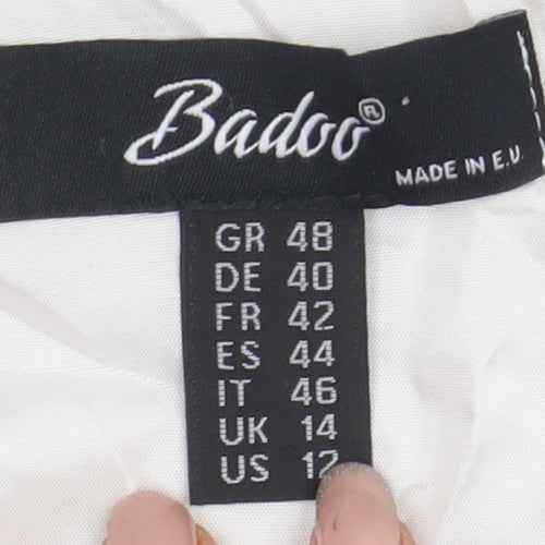 Badoo Women's Black & White Animal Print Sheath Dress UK 14