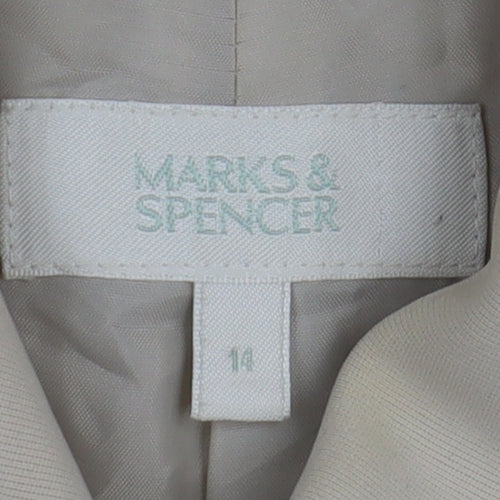 Marks and Spencer Beige Women's Overcoat, Size 14