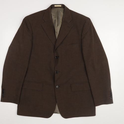 Greenwoods Men's Brown 40R Blazer with Notch Lapel