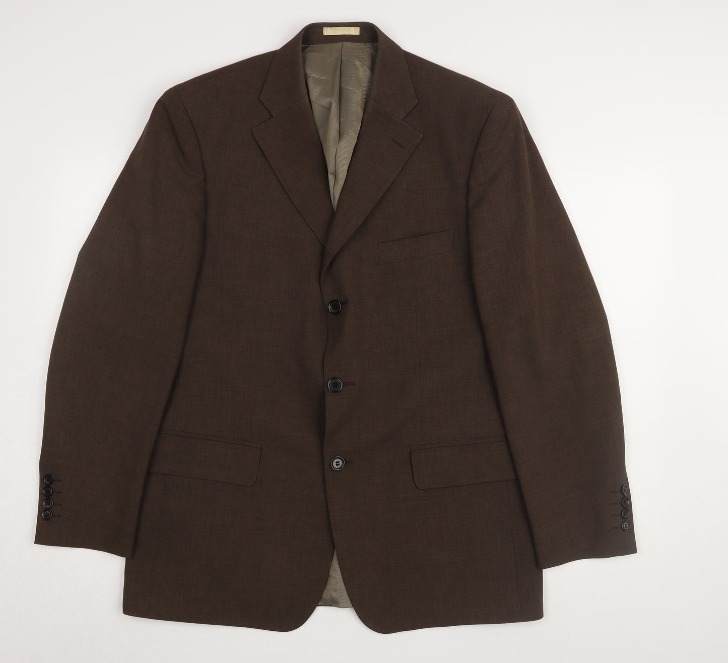 Greenwoods Men's Brown 40R Blazer with Notch Lapel