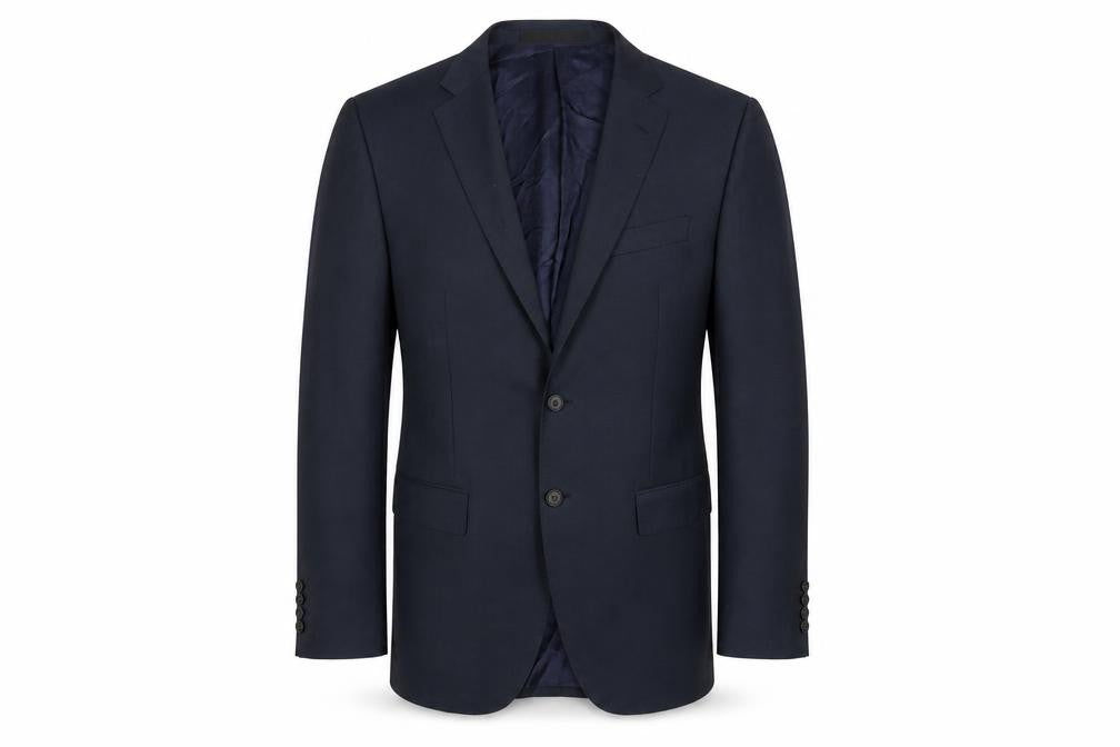 Front view of Marks & Spencer Men’s Blue Wool Blazer 42 Regular Fit