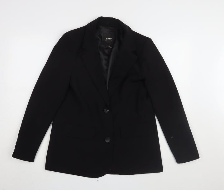Pull & Bear Women's Black Regular Blazer Jacket Size 8