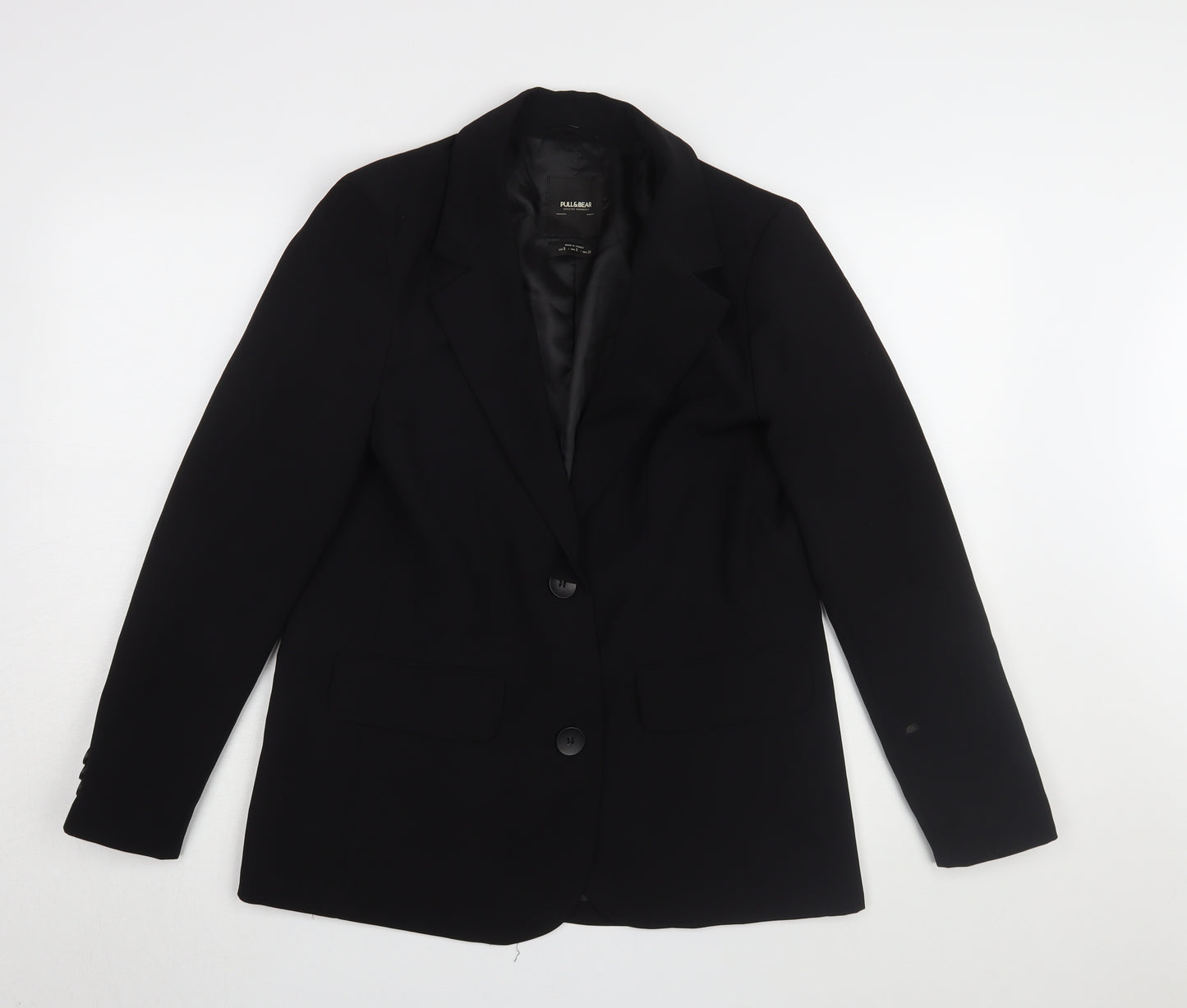 Pull & Bear Women's Black Regular Blazer Jacket Size 8