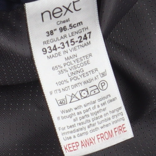 Next Men's Blue Blazer 38R Regular Single-Breasted