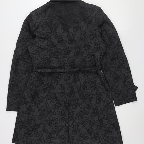 Marks & Spencer Women's Grey Floral Trench Coat Size 12