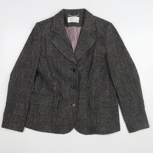 Amaranto Women's Grey Check Blazer Size 14