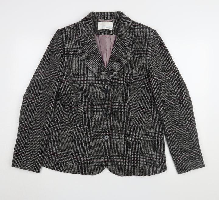 Amaranto Women's Grey Check Blazer Size 14