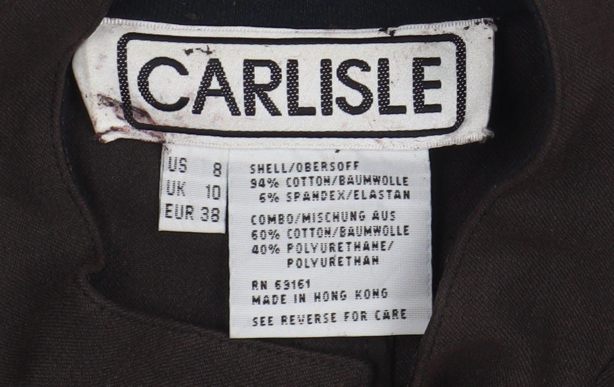 Carlisle Women's Brown Cotton Jacket Size 10