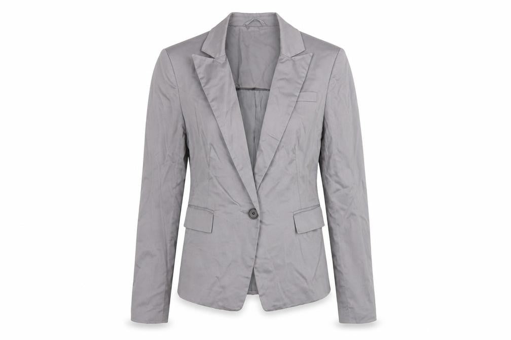 Front view of New Look Grey Women's Blazer, size 10, Classic
