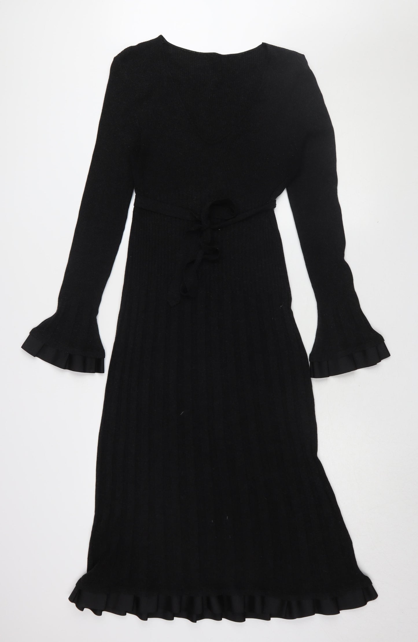 Marks and Spencer Black Fit & Flare Midi Dress, Size 18