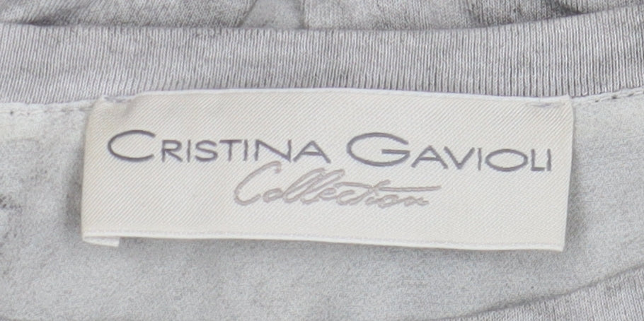 Cristina Gavioli Women’s Grey Tunic Size 8 with Zip Accents