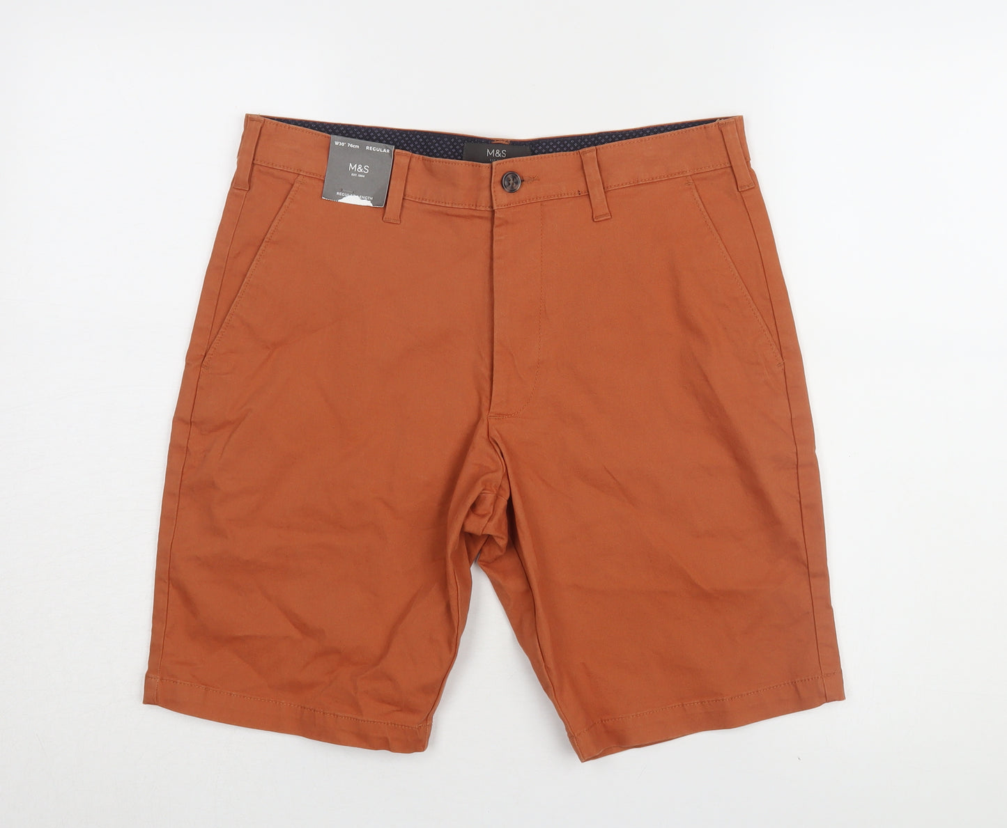 Marks and Spencer Men's Orange Medium Chino Shorts