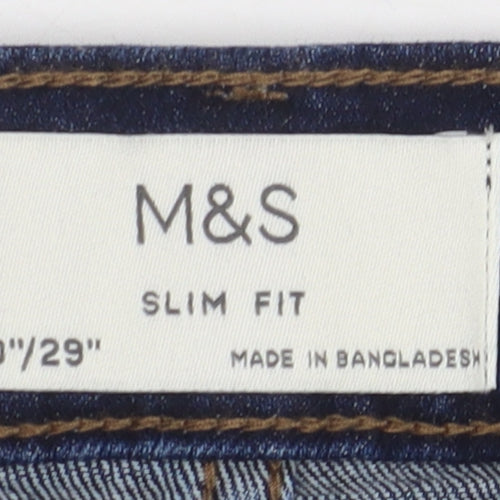 Marks and Spencer Blue Slim Fit Mens Jeans 40W 29L