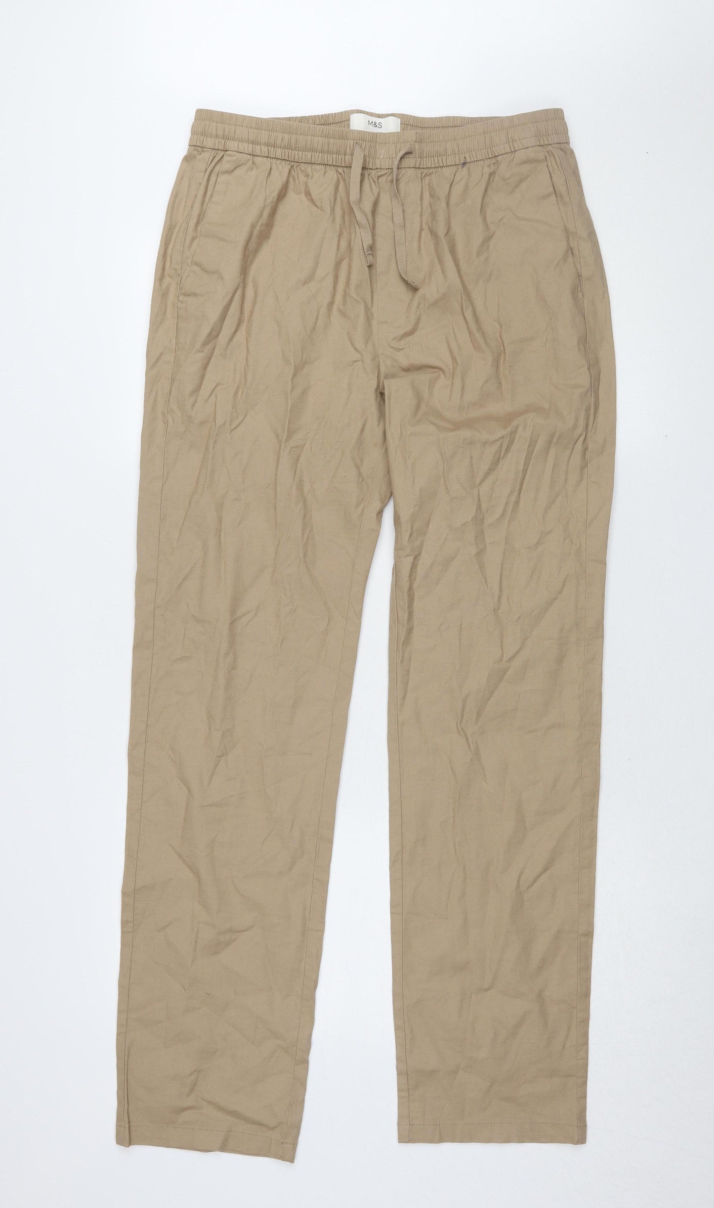 Marks and Spencer Men's Beige Chino Trousers M