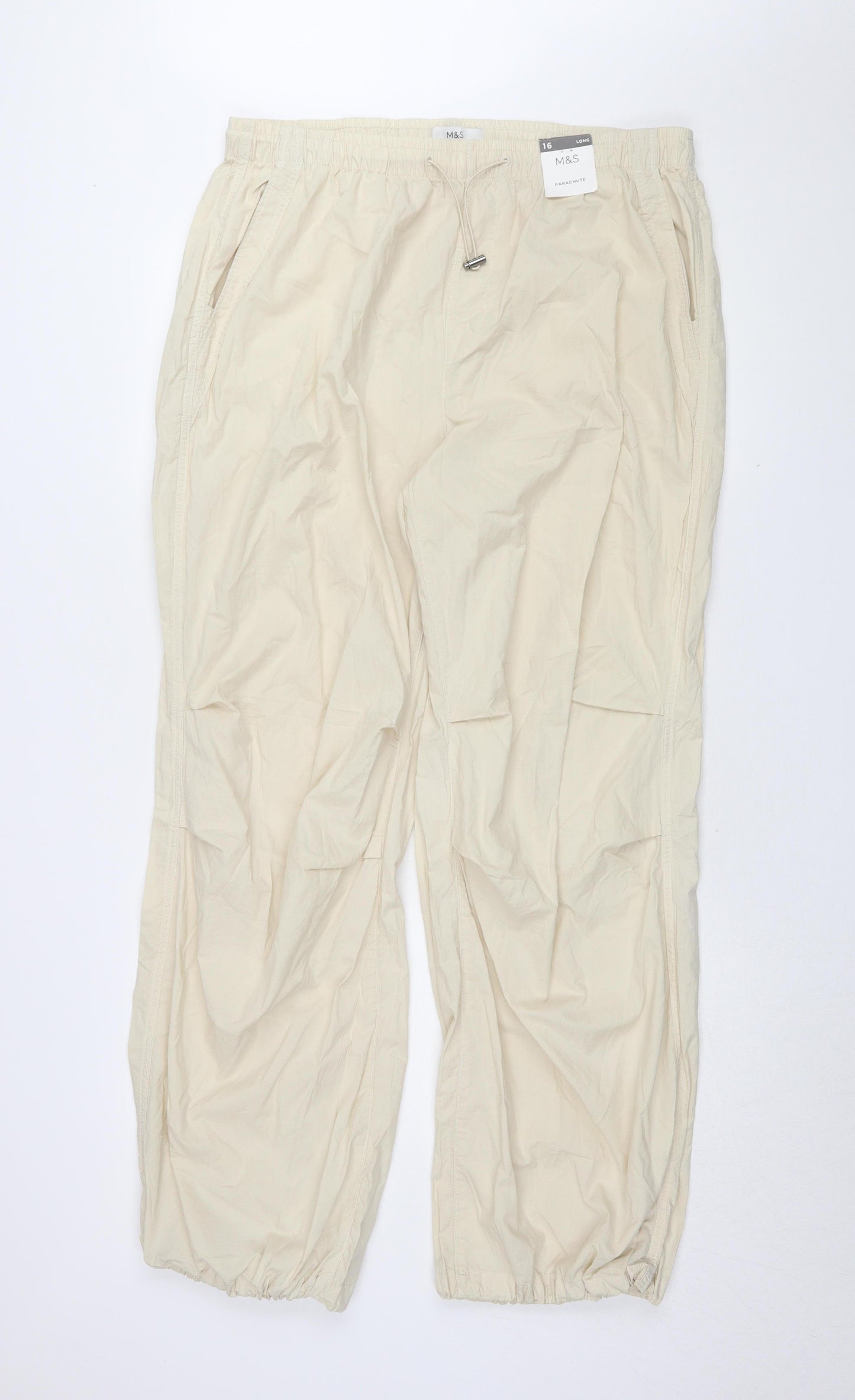 Marks & Spencer Women's Beige Drawstring Trousers