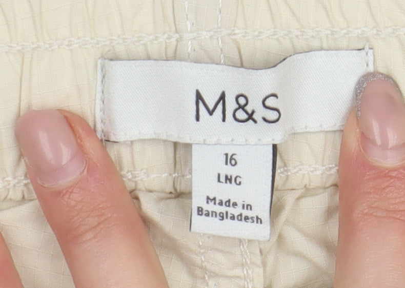 Marks & Spencer Women's Beige Drawstring Trousers