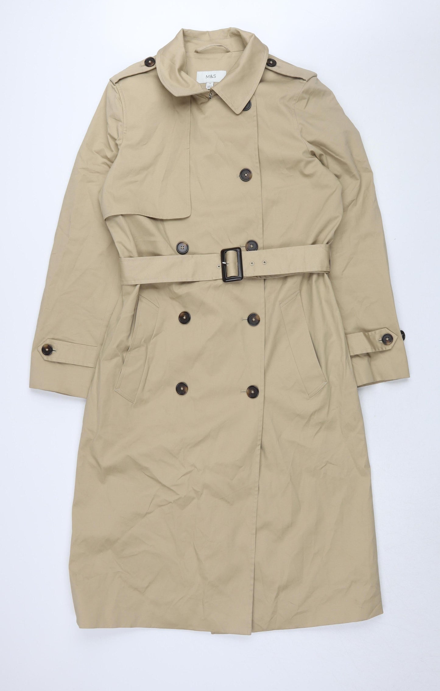 Marks and Spencer Womens Beige Trench Coat Size 12