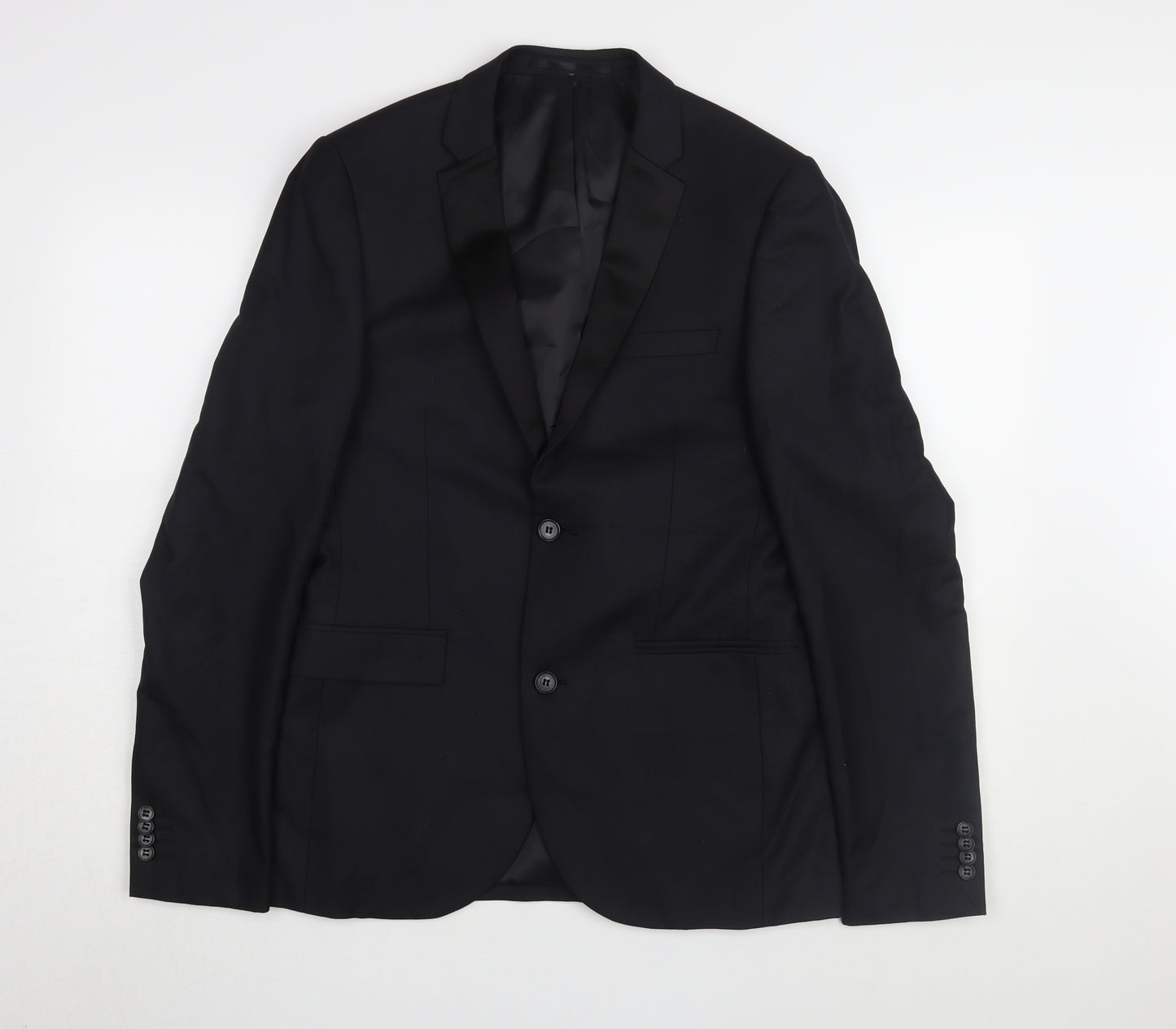 Topman Men’s Black Tuxedo Suit Jacket, Slim Fit 38R