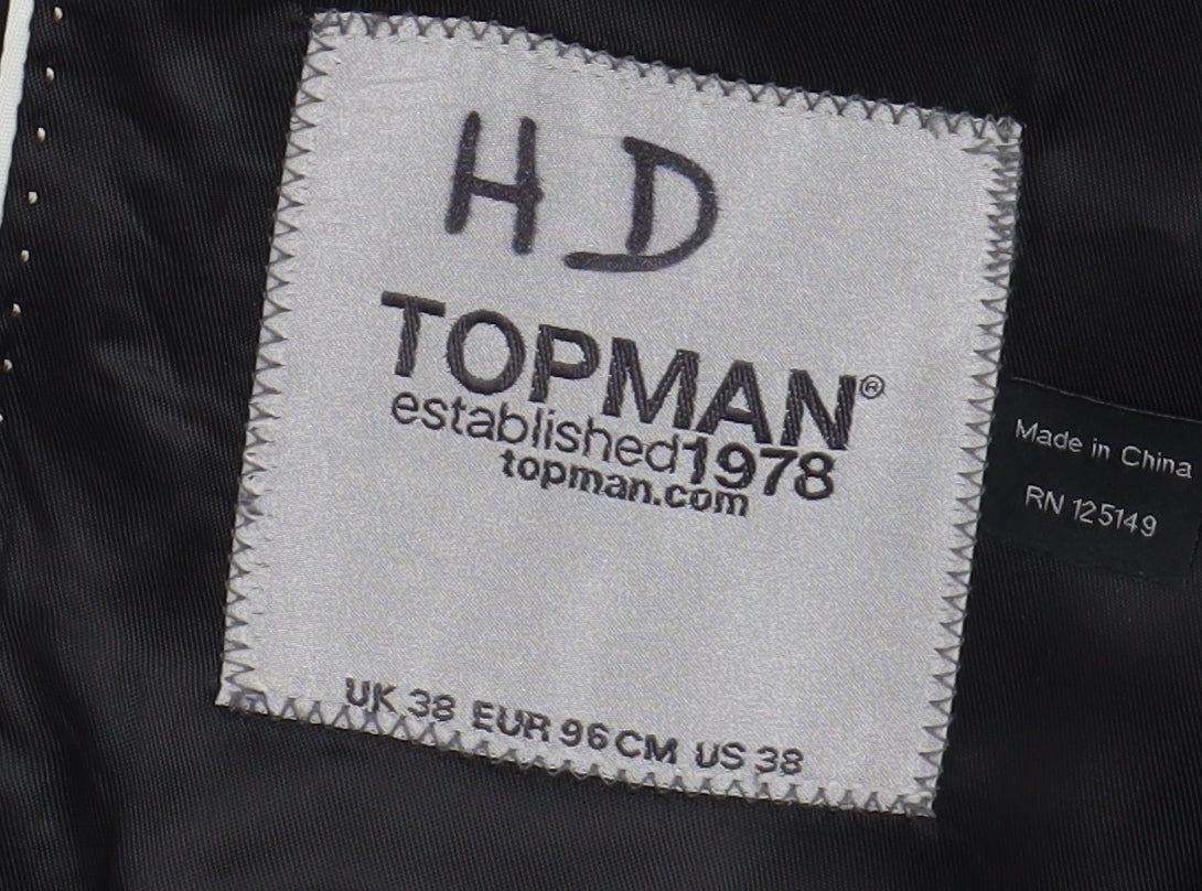 Topman Men’s Black Tuxedo Suit Jacket, Slim Fit 38R