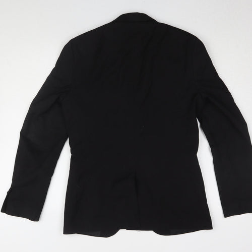 H&M Men's Black Slim Fit Blazer, Size 36R, Single-Breasted