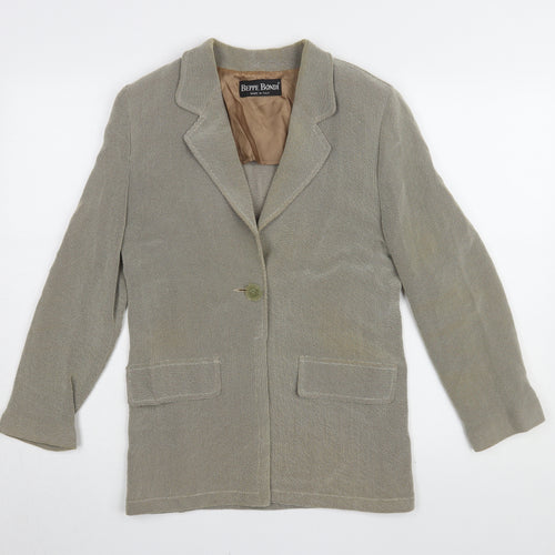 Beppe Bondi Women's Blazer Beige Size 14 Herringbone