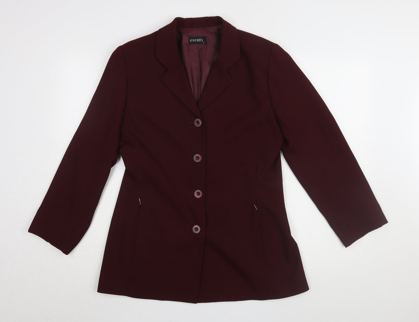 Events Women's Red Classic Blazer, Size 12, Lined