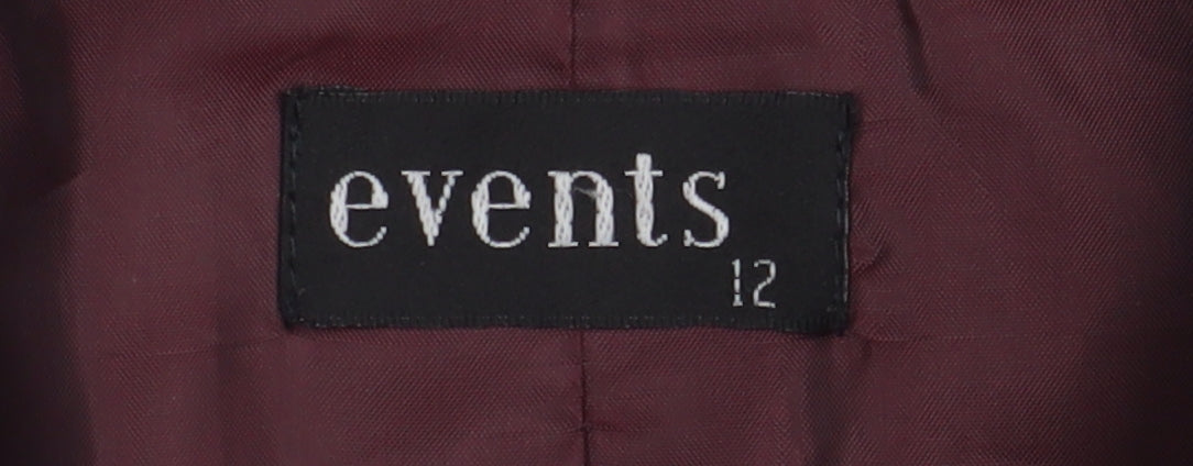 Events Women's Red Classic Blazer, Size 12, Lined