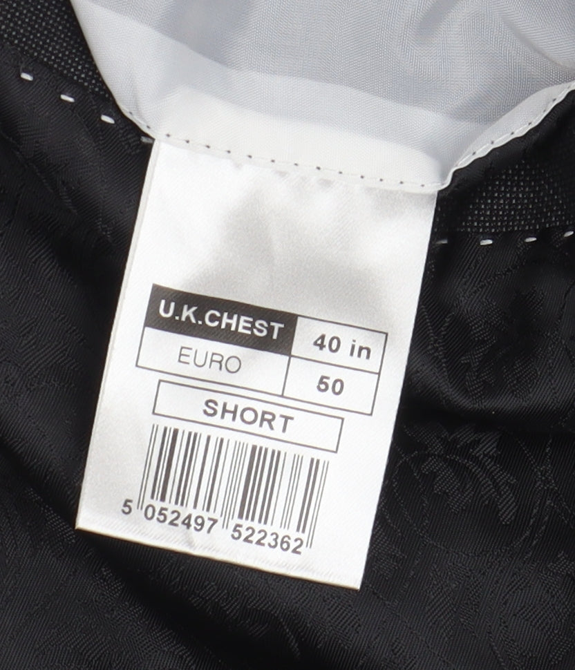 Red Herring Men's Black 40S Blazer, Notch Lapel, Formal