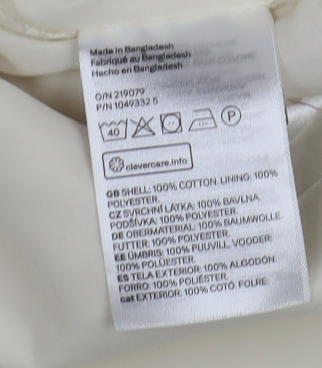 H&M Women's Ivory Cotton Belted Jacket - Size S