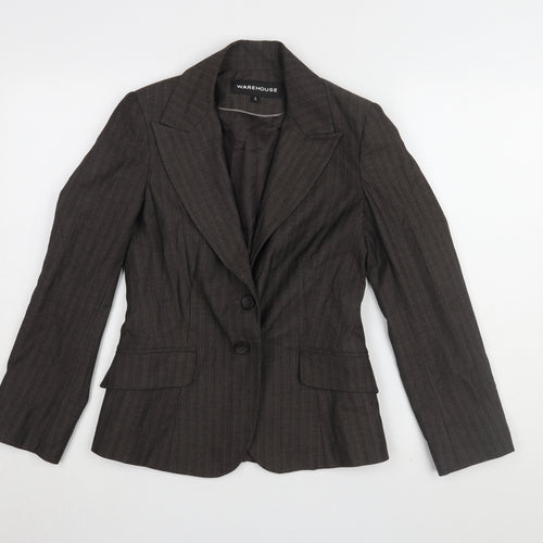 Warehouse Women's Brown Pinstripe Blazer Size 8