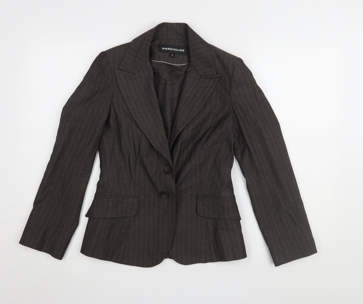 Warehouse Women's Brown Pinstripe Blazer Size 8
