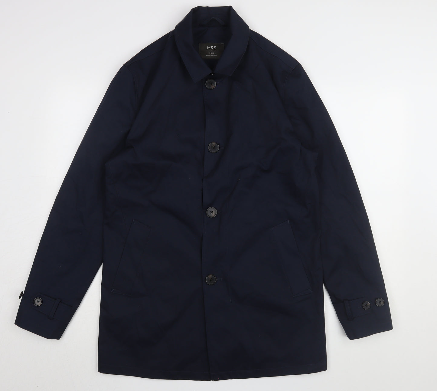 Marks and Spencer Men's Blue Overcoat S