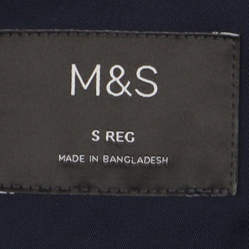 Marks and Spencer Men's Blue Overcoat S