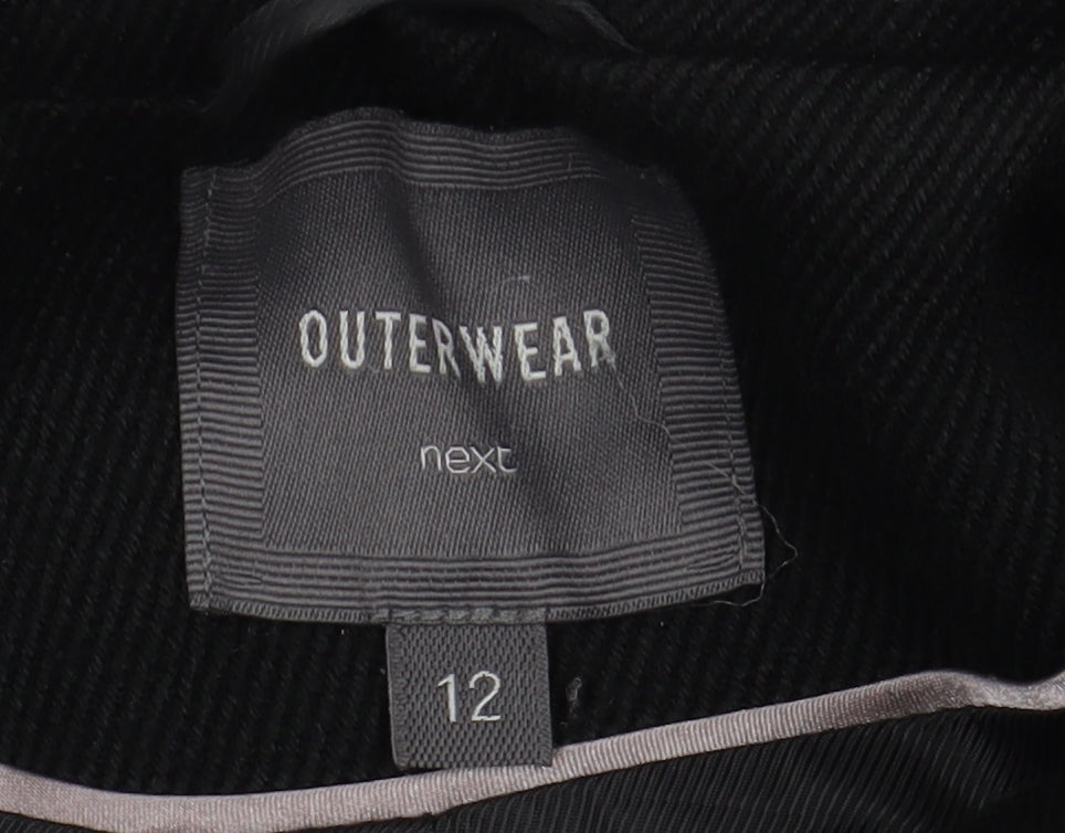 Next Women's Black Mid-Length Overcoat, Size 12