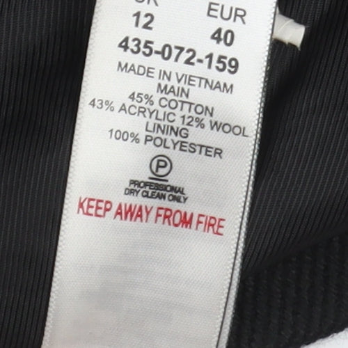 Next Women's Black Mid-Length Overcoat, Size 12