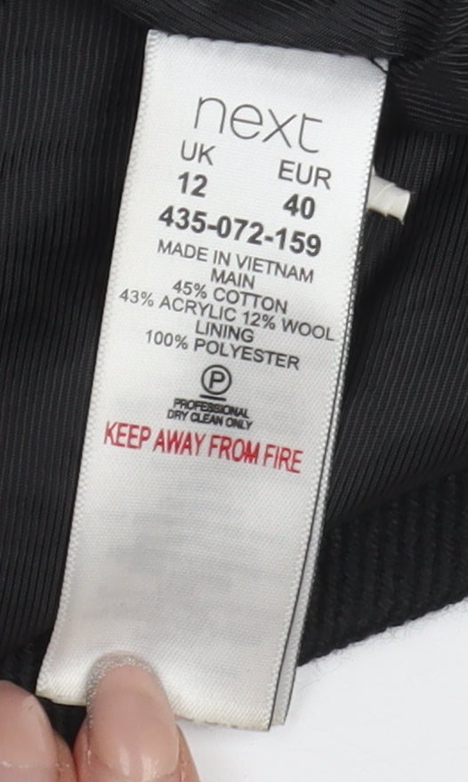 Next Women's Black Mid-Length Overcoat, Size 12