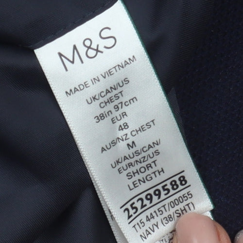 Marks and Spencer Men's Blue Blazer 38S Business