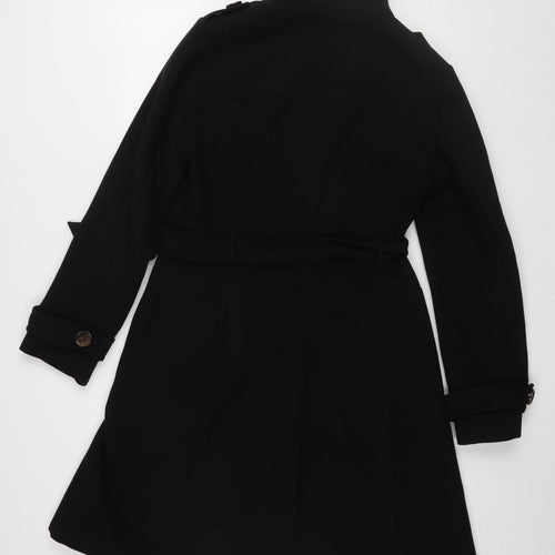 Marks and Spencer Women's Black Wool Trench Coat Size 12