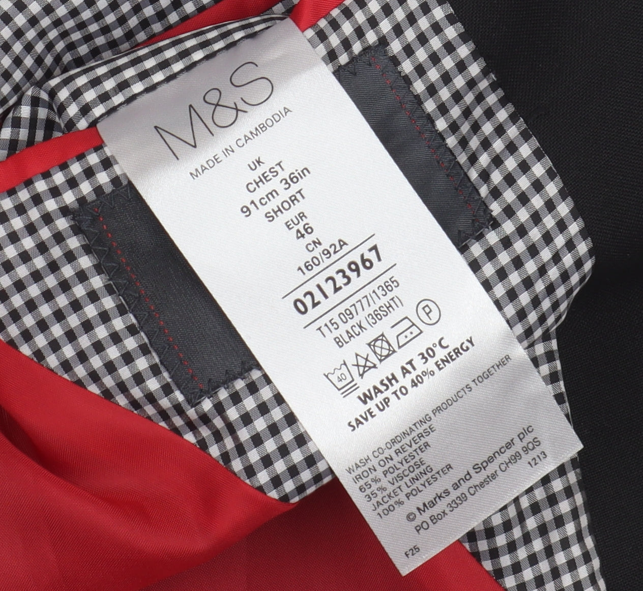 Marks and Spencer Men's Black Blazer, 36S, Business