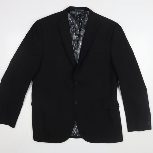 Next Men's Black Blazer Size 40R Regular Fit