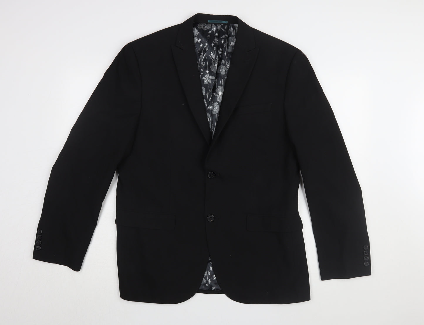 Next Men's Black Blazer Size 40R Regular Fit