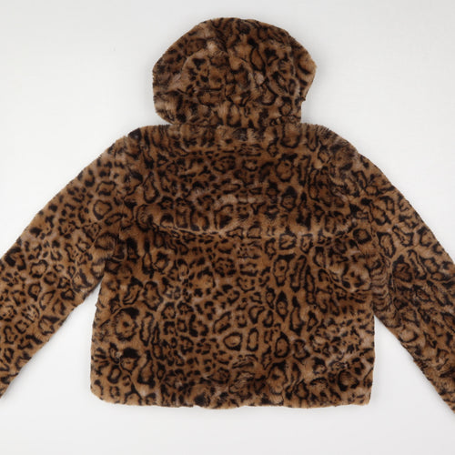 Marks & Spencer Girls Brown Leopard Print Puffer Jacket 14-15 Y