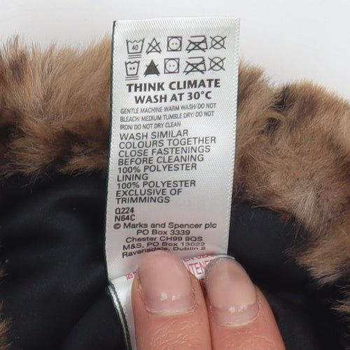 Marks & Spencer Girls Brown Leopard Print Puffer Jacket 14-15 Y