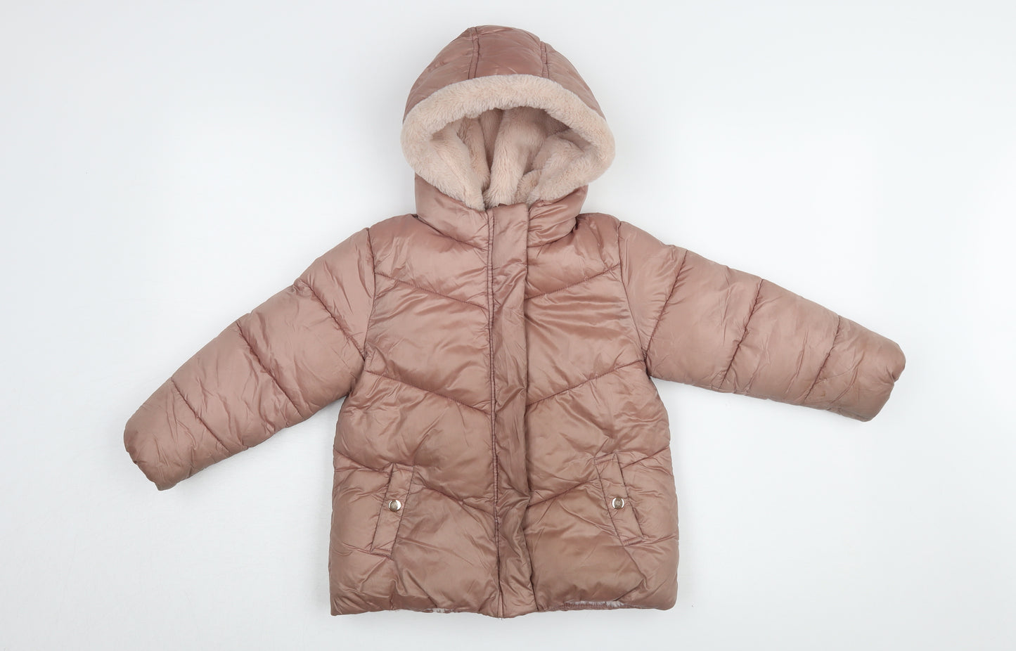 Next Girls Brown Puffer Jacket 4-5 Years