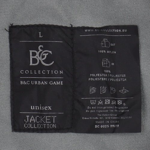 B&C Collection Black Unisex Rain Jacket L