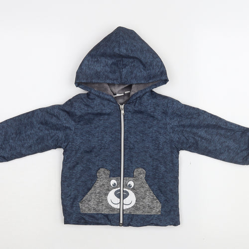 mick mack Blue Unisex Jacket 24 Months Hooded Winter