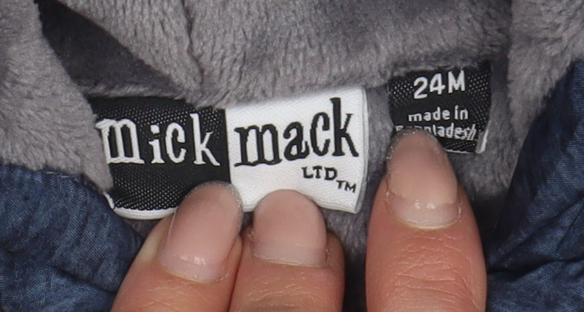 mick mack Blue Unisex Jacket 24 Months Hooded Winter