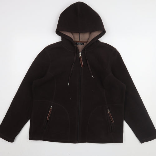 Bm Women's Brown Fleece Hooded Jacket M