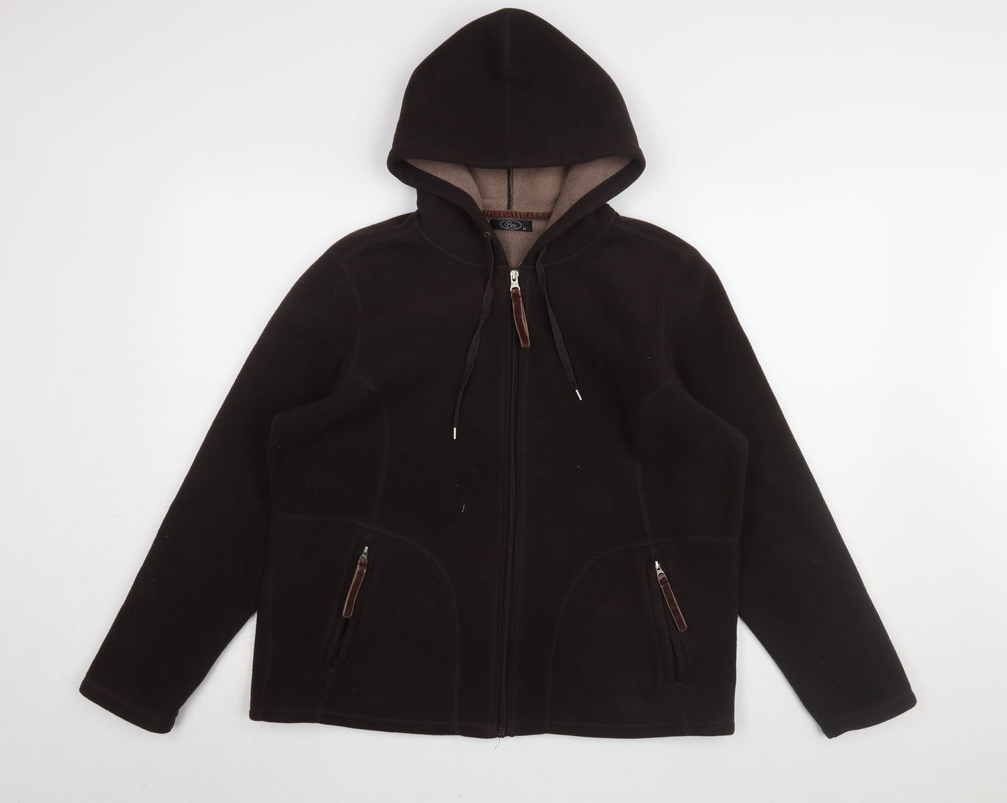 Bm Women's Brown Fleece Hooded Jacket M