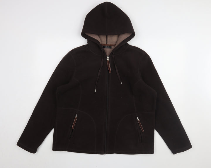 Bm Women's Brown Fleece Hooded Jacket M